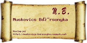 Muskovics Bársonyka névjegykártya